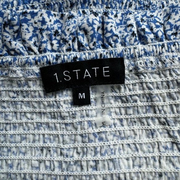 1. State Smocked Mini Dress in Harbor Waves - Picture 5 of 6